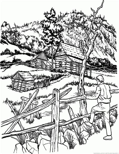 landscape coloring pages part  fall coloring pages adult coloring