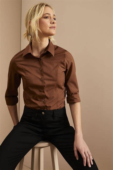 women s essentials long sleeve shirt rust simon jersey