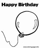 Coloring Birthday Balloons Happy Pages Printable sketch template
