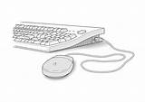 Mouse Keyboard Coloring Large Printable sketch template