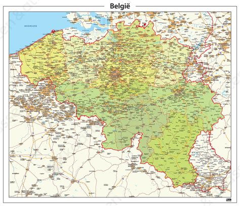belgie kaart staatkundig gedetailleerd  kaarten en atlassennl
