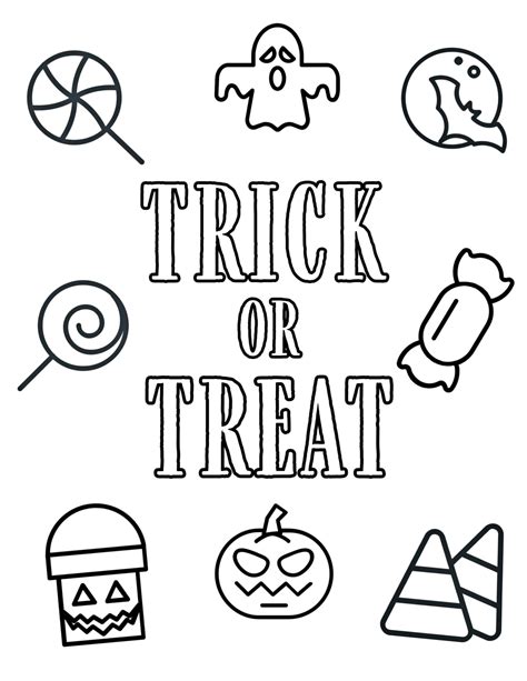 trick  treat halloween coloring pages