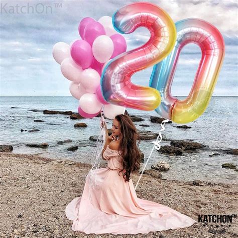 Rainbow Number 20 Balloon For 20th Birthday Large 40 Inch Etsy