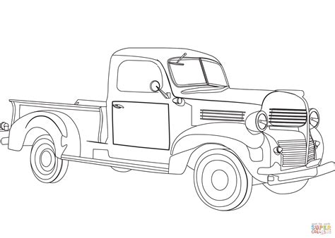 vintage pickup truck coloring page  printable coloring pages