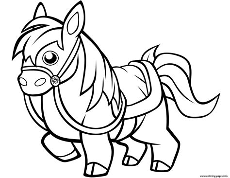 funny horse  kids coloring page printable