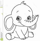 Elephant Coloring Baby Pages Cute Kids Getdrawings sketch template