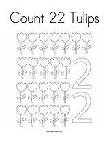 Coloring Count Tulips Pages Numbers Number Noodle Cursive sketch template