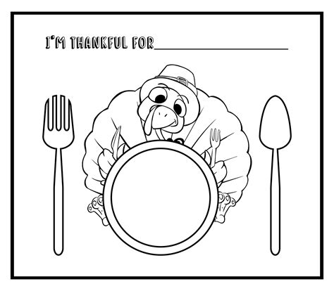 coloring pages printable thanksgiving placemat