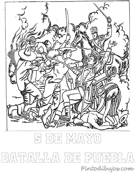 pinto dibujos dibujos  colorear del de mayo batalla de puebla