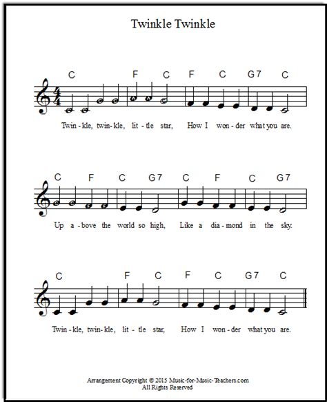 printable piano sheet   beginners  calendar printable