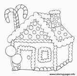 Coloring House Gingerbread Pages Kids Printable Color sketch template