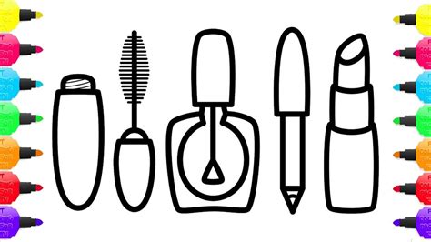 makeup coloring pages coloring pages cosmetics brushes lipstick