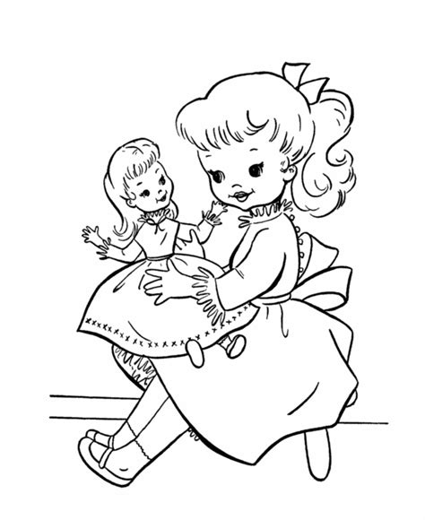 girl holding doll coloring pages coloring home