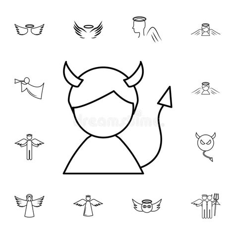 devil women set stock vector illustration of background