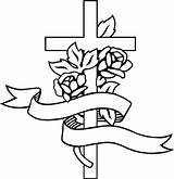 Crosses Drawings Flowers Roses Cross Clipart Monuments Cliparts Coloring Pages Clip Designs Library Use Computer sketch template