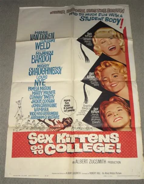 Sex Kittens Go To College Orig 1sh Movie Poster 1960 Mamie Van Doren