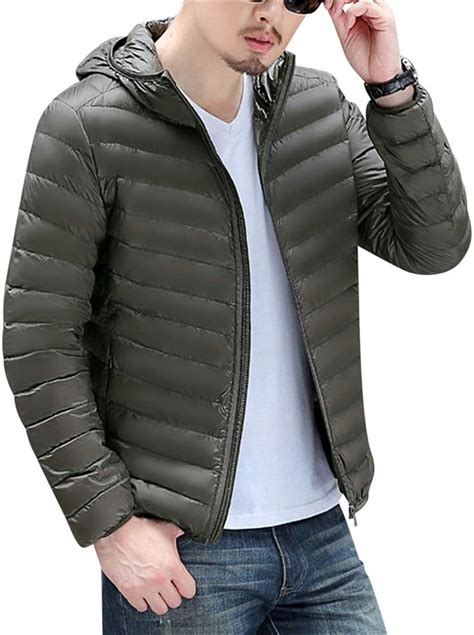 mens ultra light packable  coat lightweight puffer jacket amazoncouk clothing