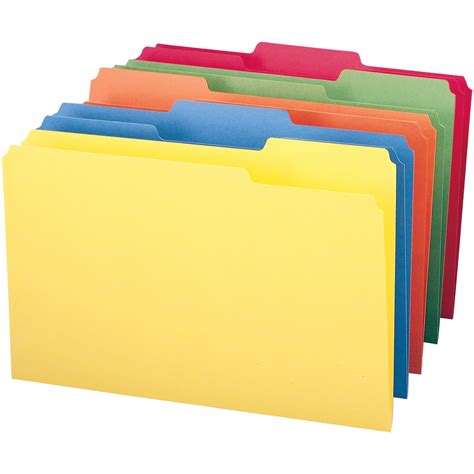 smead colored file folders  cut tabs   box legal