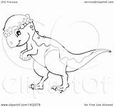 Pachycephalosaurus Illustration Clipart Dinosaur Lineart Vector Royalty Visekart sketch template