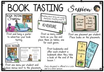 book tasting activity   rechts virtual classroom tpt