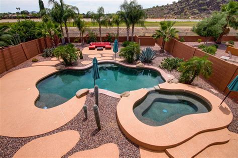 pool  spa backyard palm trees oasis personal resort glendale