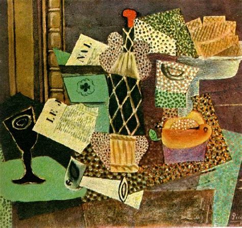 Glass And Bottle Of Straw Rum 1914 Pablo Picasso