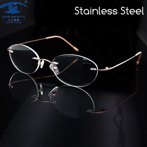 Esnbie New Pink Spectacles Frame Woman Retro Luxury Oval