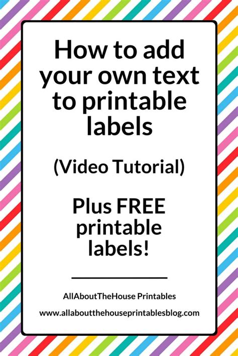 add   text  printable labels   printable