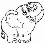 Coloring Elephants Kids Pages Children Printable Funny sketch template