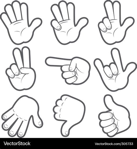 cartoon hands royalty  vector image vectorstock