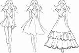 Fashion Coloring Dresses Pages Dress Sketches Sketch Drawing Models Barbie Girls Stock Easy Model Illustration Template Women Kids Getcoloringpages Printable sketch template