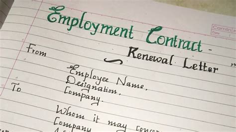 employment contract renewal letterwriting  sample contract renewal