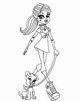 Monster High Frankie Coloring Stein Pages Clawdeen Wolf sketch template