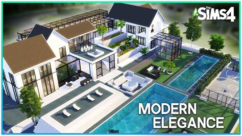 modern elegance mansion  cc sims  speed build kate emerald cloud