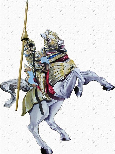 ritter  goldener ruestung auf weissem pferd golden knight  white horse