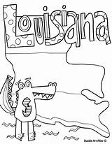 Louisiana Coloring Pages Doodle State Sheets Map Gras Mardi Alley Gumbo Mediafire Template sketch template