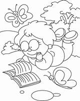 Reading Coloring Pages Kids sketch template