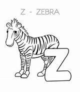 Coloring Zebra Letter Alphabet Pages Through Sheet Kids sketch template