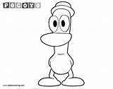 Pocoyo Coloring Pages Pato Adults Printable Kids sketch template