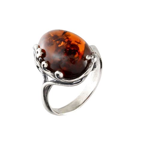 sterling silver  baltic cherry amber ring dana