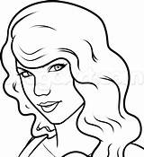 Swift Taylor Drawing Drawings People Famous Easy Draw Step Pencil Cute Simple Cartoon Celebrities Outline Kids Celebrity Girl Sketches Small sketch template