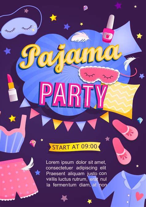 pajama partys invitation card stock vector illustration  clothes