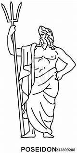 Neptune God Drawing Poseidon Paintingvalley Line Drawings Draw sketch template