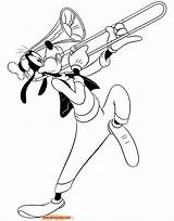 Goofy Coloring Pages Trombone Playing Disneyclips Gif sketch template