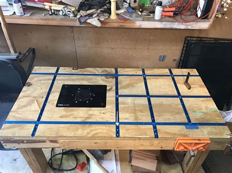universal  track  track homemade router table garage work bench