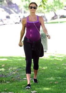 stacy keibler enjoys another outdoor workout ahead of impending birth