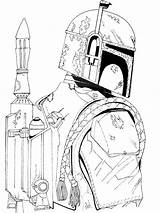 Boba Fett Coloring Pages Wars Star Printable Colouring Color Kids Coloring4free Lego Boys Easy sketch template