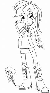 Dash Rainbow Coloring Pages Girls Equestria Pony Little Printable Print sketch template