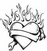 Heart Flames Coloring Hearts Pages Fire Drawings Drawing Flame Flaming Cliparts Cute Clipart Draw Google Pencil Library Easy Outline Color sketch template