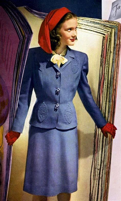 Pin By 1930s 1940s Women S Fashion On 1940s Suits Vintage Retro